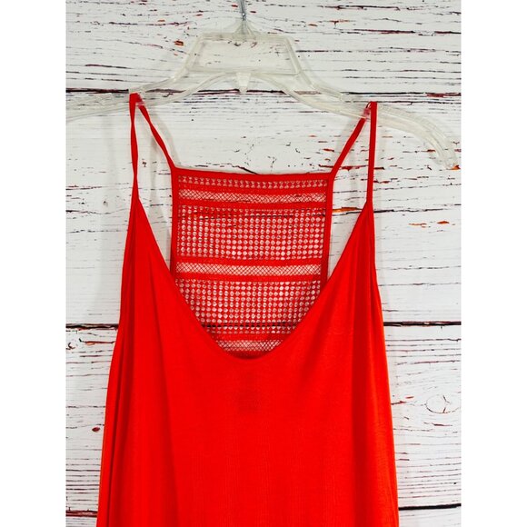 Old Navy Womens Red Crochet Back Detail Tank Top Sleeveless Size Large - Picture 5 of 8